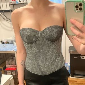 House of CB silver sparkle corset